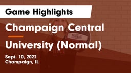 Champaign Central  vs University (Normal)  Game Highlights - Sept. 10, 2022