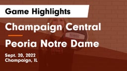 Champaign Central  vs Peoria Notre Dame  Game Highlights - Sept. 20, 2022