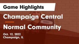 Champaign Central  vs Normal Community  Game Highlights - Oct. 12, 2022