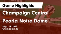 Champaign Central  vs Peoria Notre Dame  Game Highlights - Sept. 19, 2023