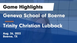 Geneva School of Boerne vs Trinity Christian Lubbock Game Highlights - Aug. 26, 2022