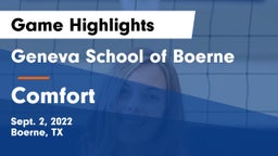 Geneva School of Boerne vs Comfort  Game Highlights - Sept. 2, 2022