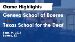 Geneva School of Boerne vs Texas School for the Deaf Game Highlights - Sept. 14, 2023