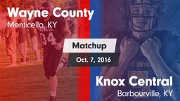 Matchup: Wayne County vs. Knox Central  2016