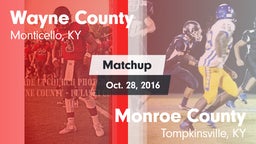 Matchup: Wayne County vs. Monroe County  2016