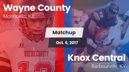 Matchup: Wayne County vs. Knox Central  2017