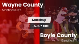 Matchup: Wayne County vs. Boyle County  2018