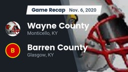 Recap: Wayne County  vs. Barren County  2020