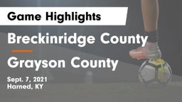 Breckinridge County  vs Grayson County  Game Highlights - Sept. 7, 2021