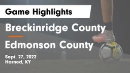 Breckinridge County  vs Edmonson County  Game Highlights - Sept. 27, 2022