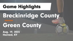 Breckinridge County  vs Green County  Game Highlights - Aug. 19, 2023