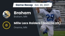 Recap: Braham  vs. Mille Lacs Raiders (Onamia HS) 2021