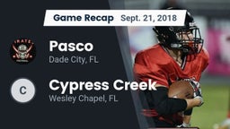 Recap: Pasco  vs. Cypress Creek  2018