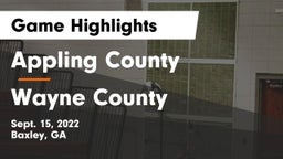 Appling County  vs Wayne County Game Highlights - Sept. 15, 2022