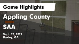 Appling County  vs SAA Game Highlights - Sept. 26, 2022
