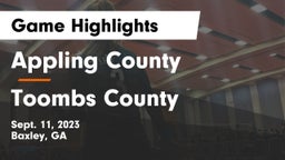 Appling County  vs Toombs County  Game Highlights - Sept. 11, 2023