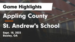 Appling County  vs St. Andrew's School Game Highlights - Sept. 18, 2023