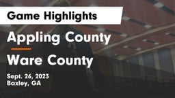 Appling County  vs Ware County  Game Highlights - Sept. 26, 2023