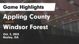 Appling County  vs Windsor Forest  Game Highlights - Oct. 3, 2023
