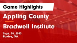 Appling County  vs Bradwell Institute  Game Highlights - Sept. 28, 2023