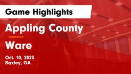 Appling County  vs Ware Game Highlights - Oct. 10, 2023