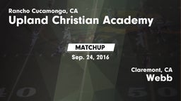Matchup: Upland Christian Aca vs. Webb  2016