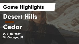 Desert Hills  vs Cedar  Game Highlights - Oct. 28, 2022