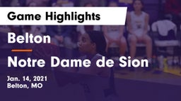 Belton  vs Notre Dame de Sion  Game Highlights - Jan. 14, 2021