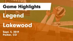 Legend  vs Lakewood  Game Highlights - Sept. 5, 2019