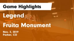 Legend  vs Fruita Monument  Game Highlights - Nov. 2, 2019