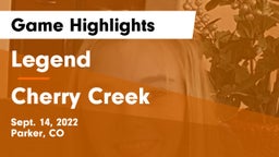 Legend  vs Cherry Creek Game Highlights - Sept. 14, 2022