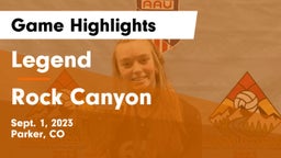 Legend  vs Rock Canyon  Game Highlights - Sept. 1, 2023