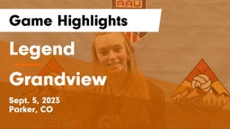 Legend  vs Grandview  Game Highlights - Sept. 5, 2023