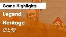 Legend  vs Heritage  Game Highlights - Oct. 3, 2023