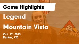 Legend  vs Mountain Vista  Game Highlights - Oct. 12, 2023