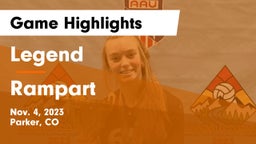 Legend  vs Rampart  Game Highlights - Nov. 4, 2023