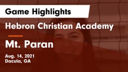 Hebron Christian Academy  vs Mt. Paran Game Highlights - Aug. 14, 2021