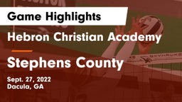 Hebron Christian Academy  vs Stephens County  Game Highlights - Sept. 27, 2022