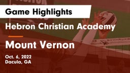 Hebron Christian Academy  vs Mount Vernon Game Highlights - Oct. 6, 2022
