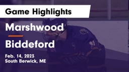 Marshwood  vs Biddeford  Game Highlights - Feb. 14, 2023