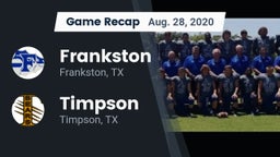 Recap: Frankston  vs. Timpson  2020