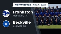 Recap: Frankston  vs. Beckville  2020