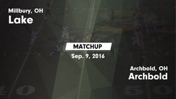 Matchup: Lake vs. Archbold  2016