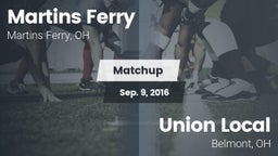 Matchup: Martins Ferry vs. Union Local  2016