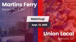 Matchup: Martins Ferry vs. Union Local  2019