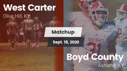 Matchup: West Carter vs. Boyd County  2020