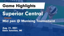 Superior Central  vs Mid pen @ Munising Tournament Game Highlights - Aug. 21, 2021