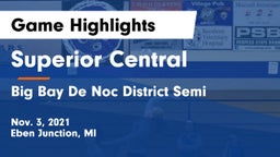 Superior Central  vs Big Bay De Noc District Semi Game Highlights - Nov. 3, 2021