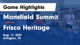 Mansfield Summit  vs Frisco Heritage  Game Highlights - Aug. 11, 2022