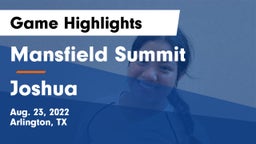Mansfield Summit  vs Joshua  Game Highlights - Aug. 23, 2022